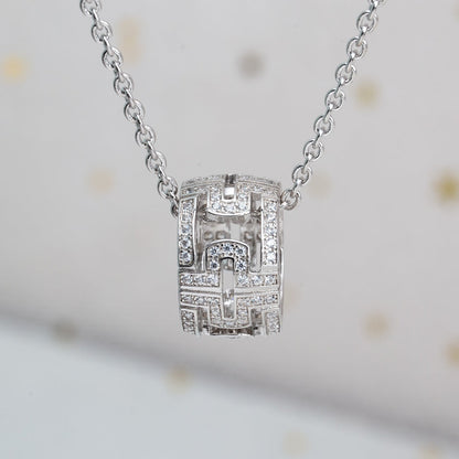 [⭐Hyrra Jewelry]PARENTESI NECKLACE SILVER DIAMOND