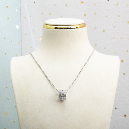 [⭐Hyrra Jewelry]PARENTESI NECKLACE SILVER DIAMOND