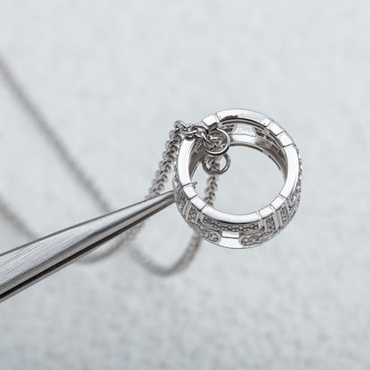 [⭐Hyrra Jewelry]PARENTESI NECKLACE SILVER DIAMOND