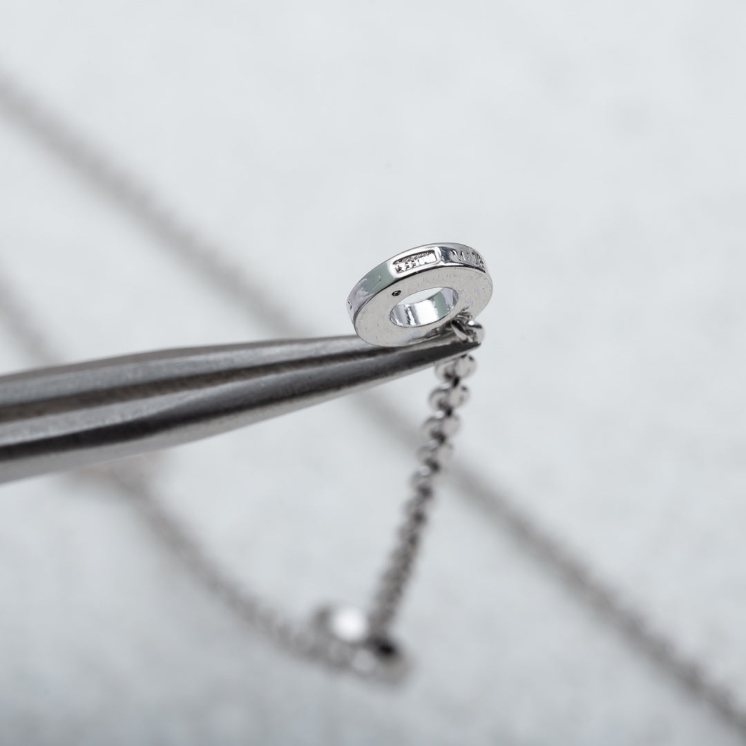 [⭐Hyrra Jewelry]PARENTESI NECKLACE SILVER DIAMOND