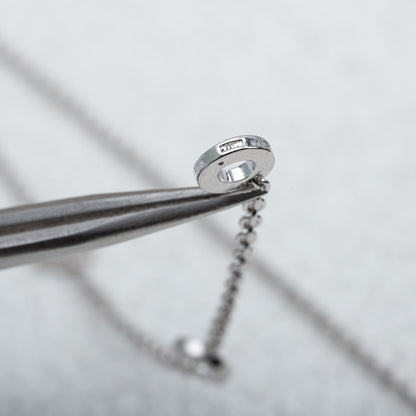 [⭐Hyrra Jewelry]PARENTESI NECKLACE SILVER DIAMOND