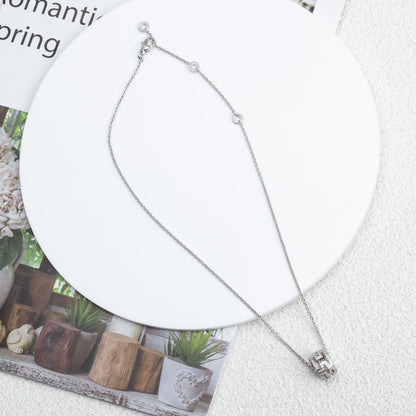 [⭐Hyrra Jewelry]PARENTESI NECKLACE SILVER DIAMOND