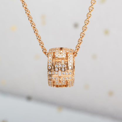 [⭐Hyrra Jewelry]PARENTESI NECKLACE PINK GOLD DIAMOND