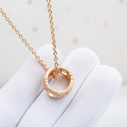 [⭐Hyrra Jewelry]PARENTESI NECKLACE PINK GOLD DIAMOND