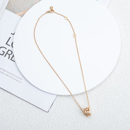 [⭐Hyrra Jewelry]PARENTESI NECKLACE PINK GOLD DIAMOND