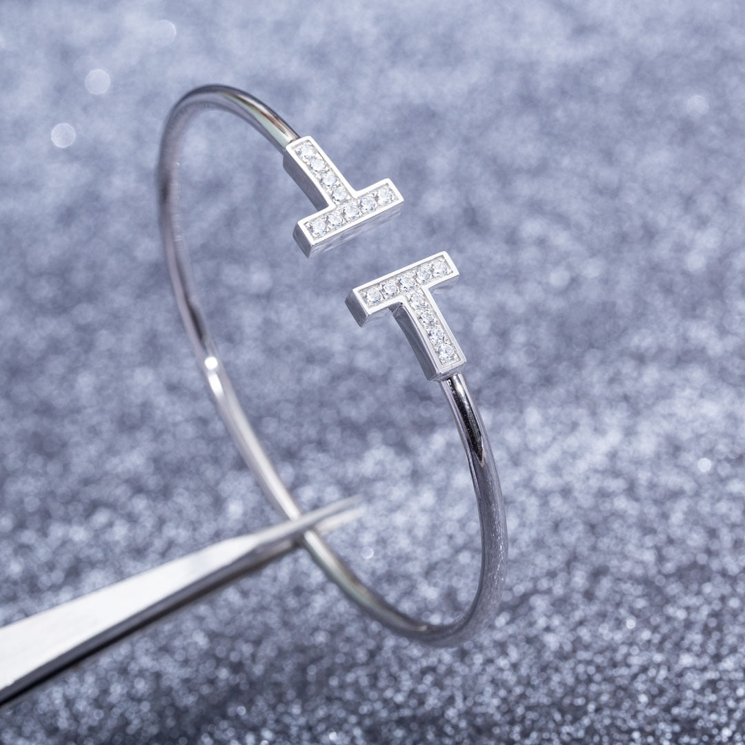 [Hyrra Jewelry]T BRACELET 1.8MM DIAMOND SILVER
