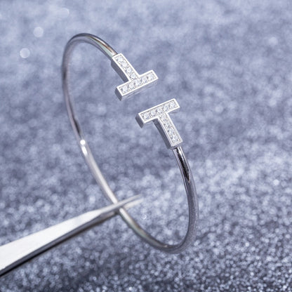 [Hyrra Jewelry]T BRACELET 1.8MM DIAMOND SILVER