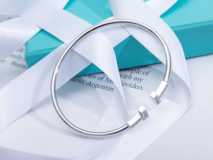 [Hyrra Jewelry]T BRACELET 1.8MM DIAMOND SILVER