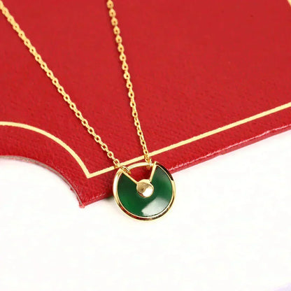 [⭐Hyrra Jewelry]AMULETTE GOLD MALACHITE NECKLACE