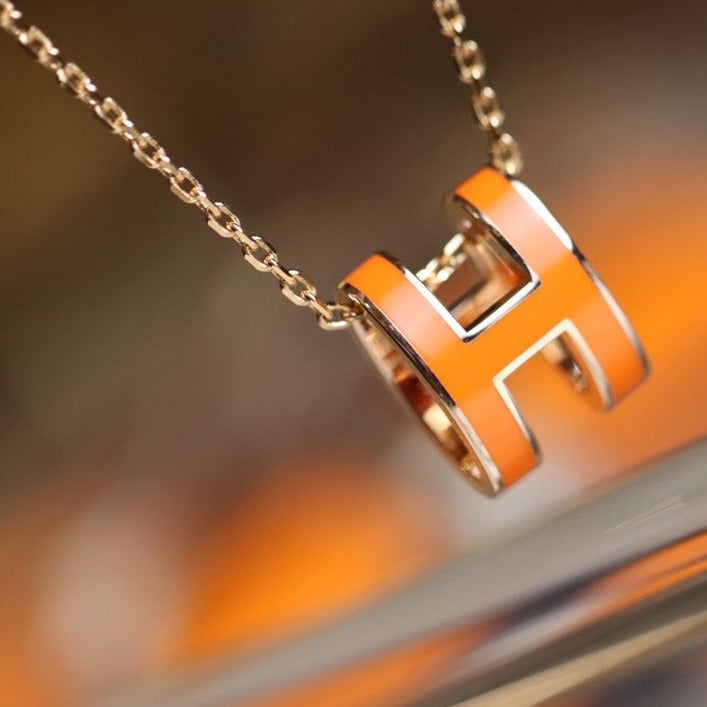 [⭐Hyrra Jewelry]POP H PEDANT PINK GOLD