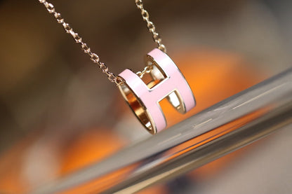 [⭐Hyrra Jewelry]POP H PEDANT PINK GOLD