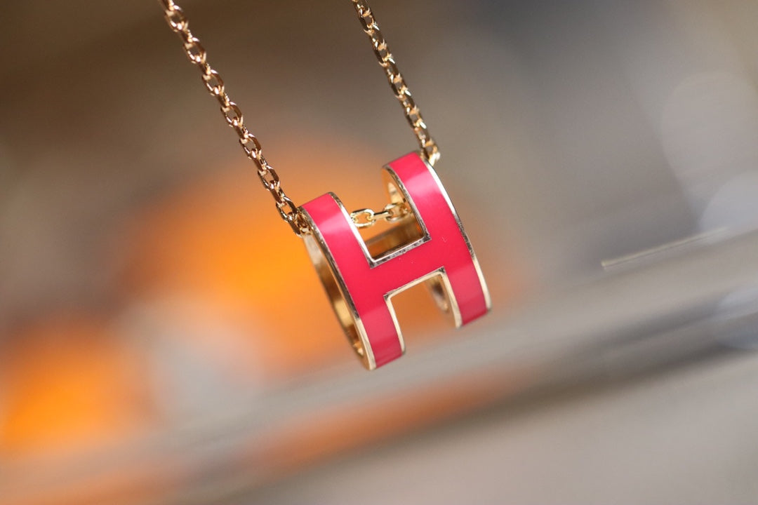 [⭐Hyrra Jewelry]POP H PEDANT PINK GOLD