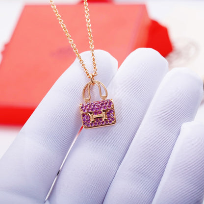 [⭐Hyrra Jewelry]CONSTANCE PEDANT PURPLE DIAMOND NECKLACE