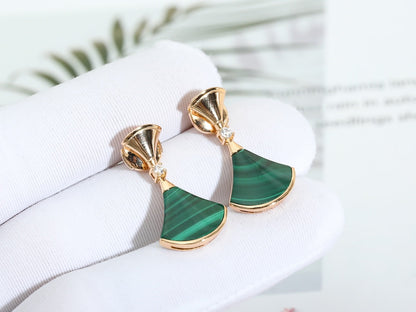 [⭐Hyrra Jewelry]DREAM MALACHITE PINK GOLD EARRINGS