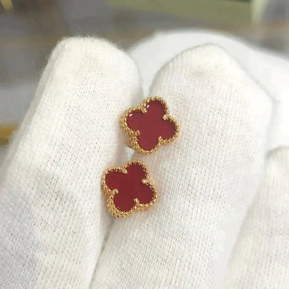 [⭐Hyrra Jewelry]CLOVER MINI 9.5MM CARNELIAN EARRINGS