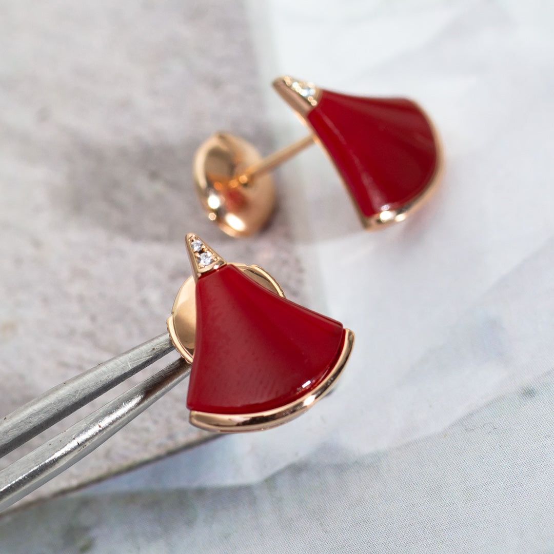 [⭐Hyrra Jewelry]DIVAS DREAM EARRINGS PINK GOLD