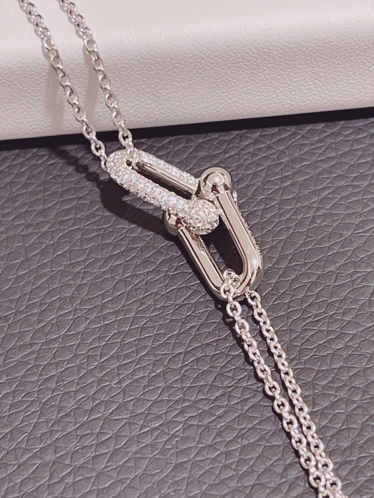 [Hyrra Jewelry]HARDWEAR DOUBLE LINK PEDANT SILVER DIAMOND NECKLACE