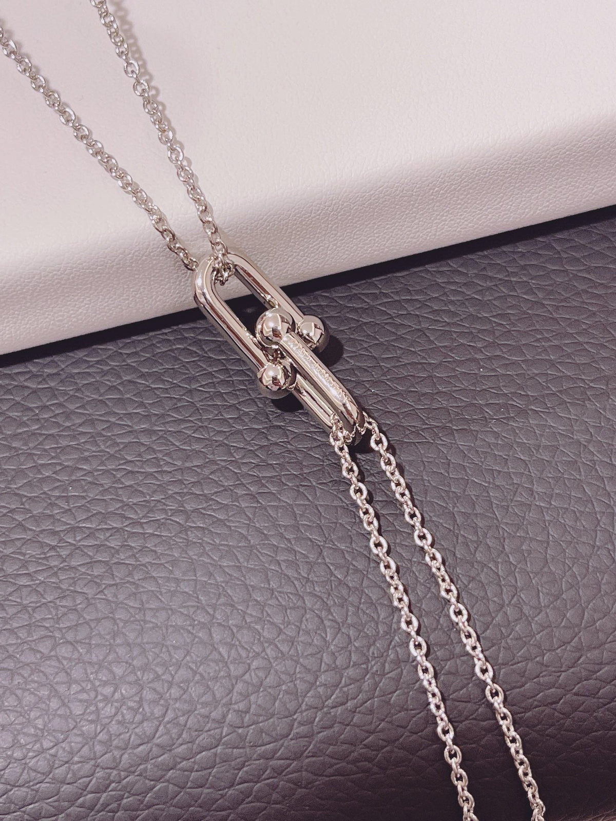 [Hyrra Jewelry]HARDWEAR DOUBLE LINK PEDANT SILVER NECKLACE