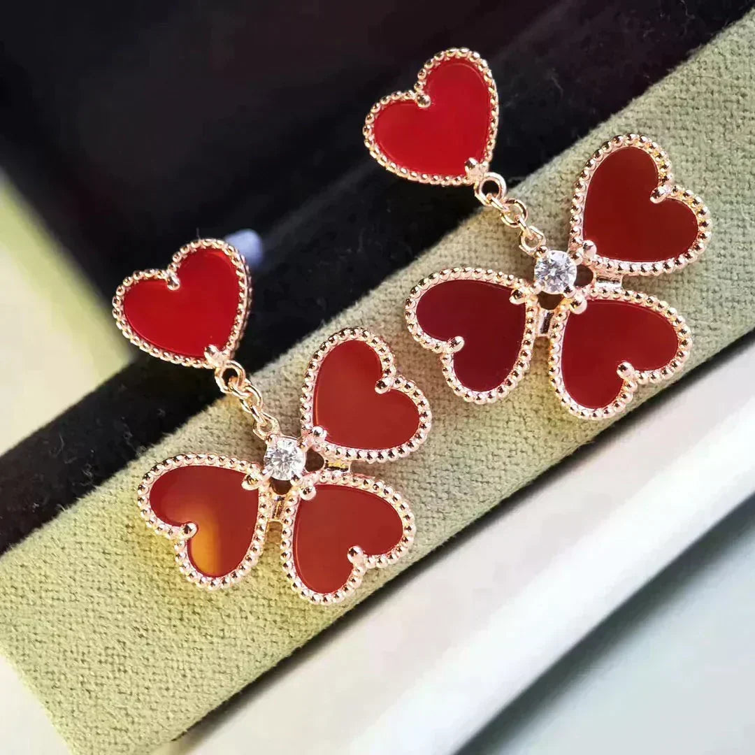 [⭐Hyrra Jewelry]SWEET CLOVER CARNELIAN EARRINGS