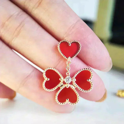 [⭐Hyrra Jewelry]SWEET CLOVER CARNELIAN EARRINGS