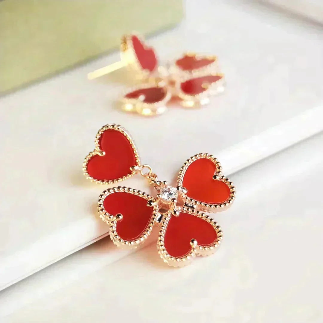 [⭐Hyrra Jewelry]SWEET CLOVER CARNELIAN EARRINGS