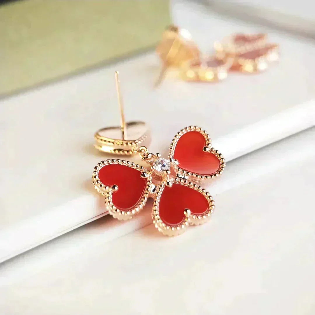 [⭐Hyrra Jewelry]SWEET CLOVER CARNELIAN EARRINGS