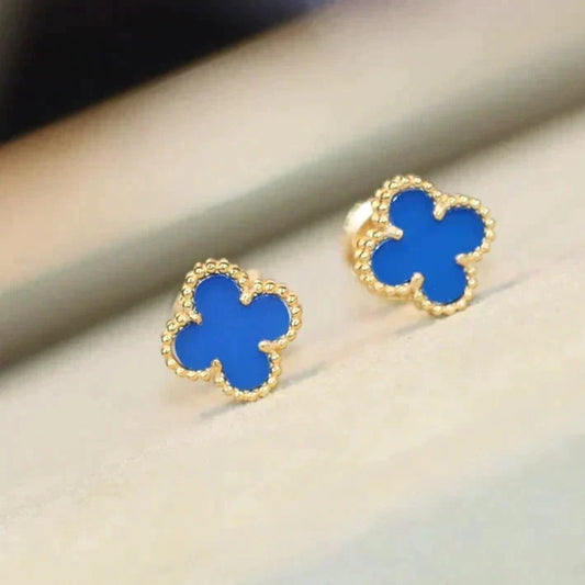 [⭐Hyrra Jewelry]CLOVER MINI 9.5MM TURQUOISE EARRINGS