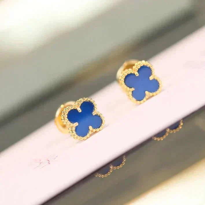 [⭐Hyrra Jewelry]CLOVER MINI 9.5MM TURQUOISE EARRINGS