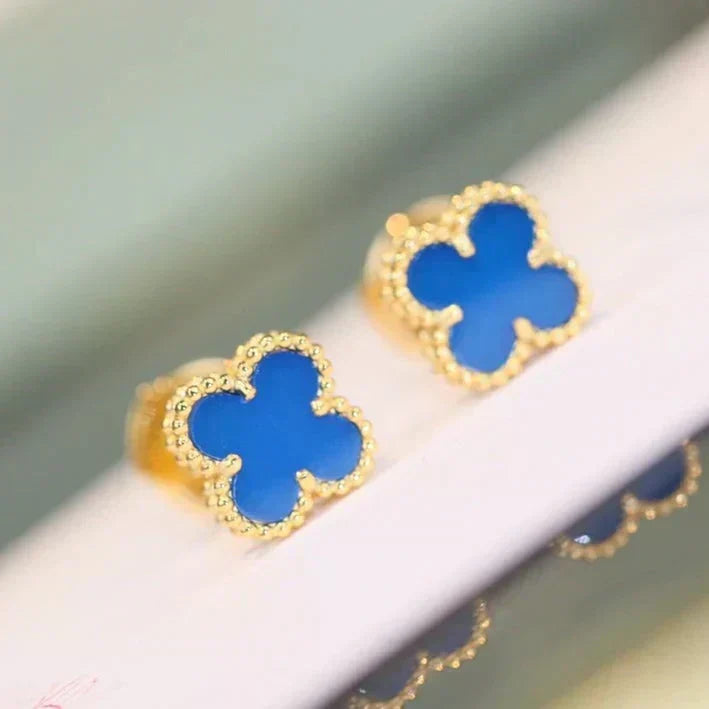 [⭐Hyrra Jewelry]CLOVER MINI 9.5MM TURQUOISE EARRINGS