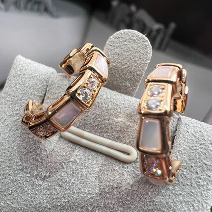 [⭐Hyrra Jewelry]SERPENTI MOP PINK GOLD EARRINGS