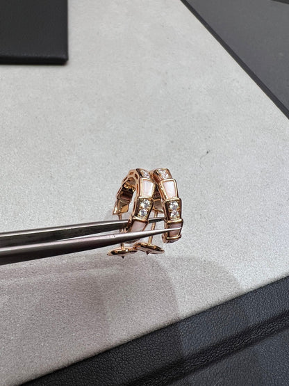 [⭐Hyrra Jewelry]SERPENTI MOP PINK GOLD EARRINGS