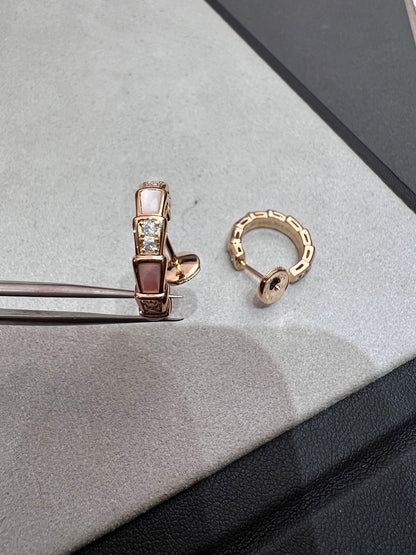 [⭐Hyrra Jewelry]SERPENTI MOP PINK GOLD EARRINGS