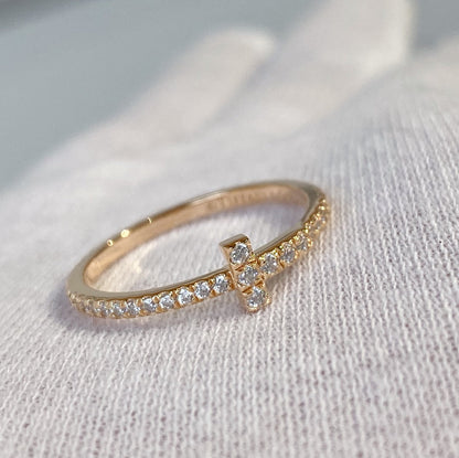 [Hyrra Jewelry]T RING DIAMOND PINK GOLD