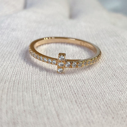 [Hyrra Jewelry]T RING DIAMOND PINK GOLD