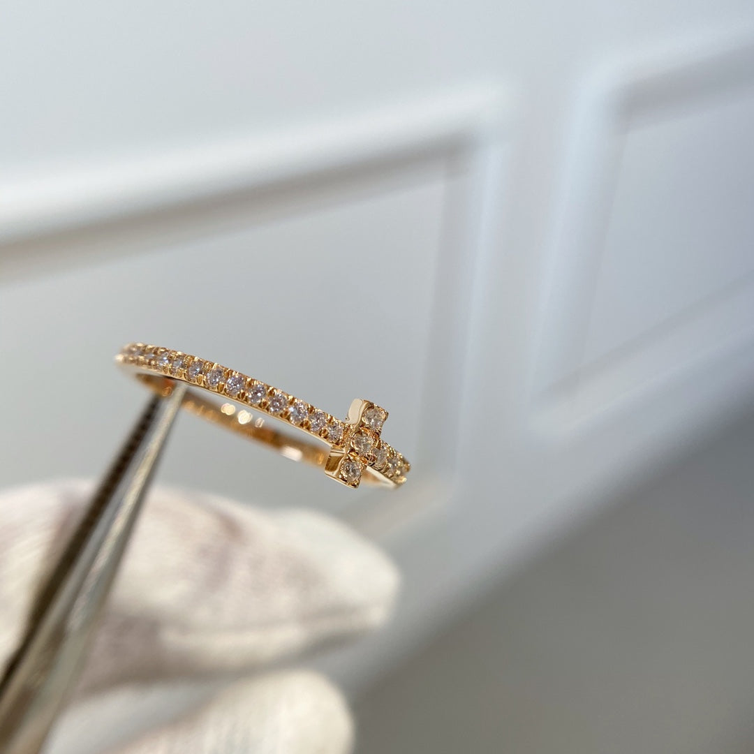 [Hyrra Jewelry]T RING DIAMOND PINK GOLD