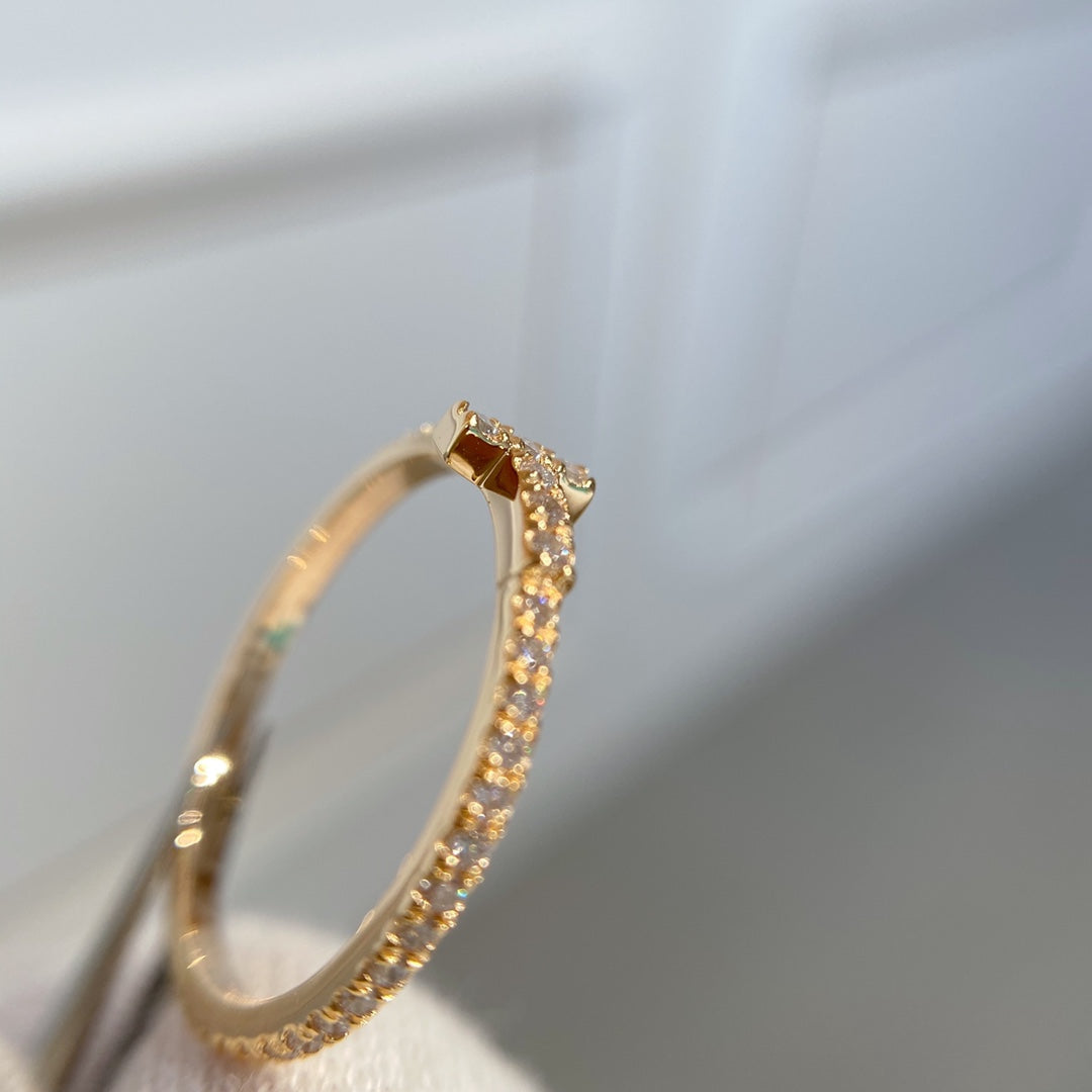 [Hyrra Jewelry]T RING DIAMOND PINK GOLD