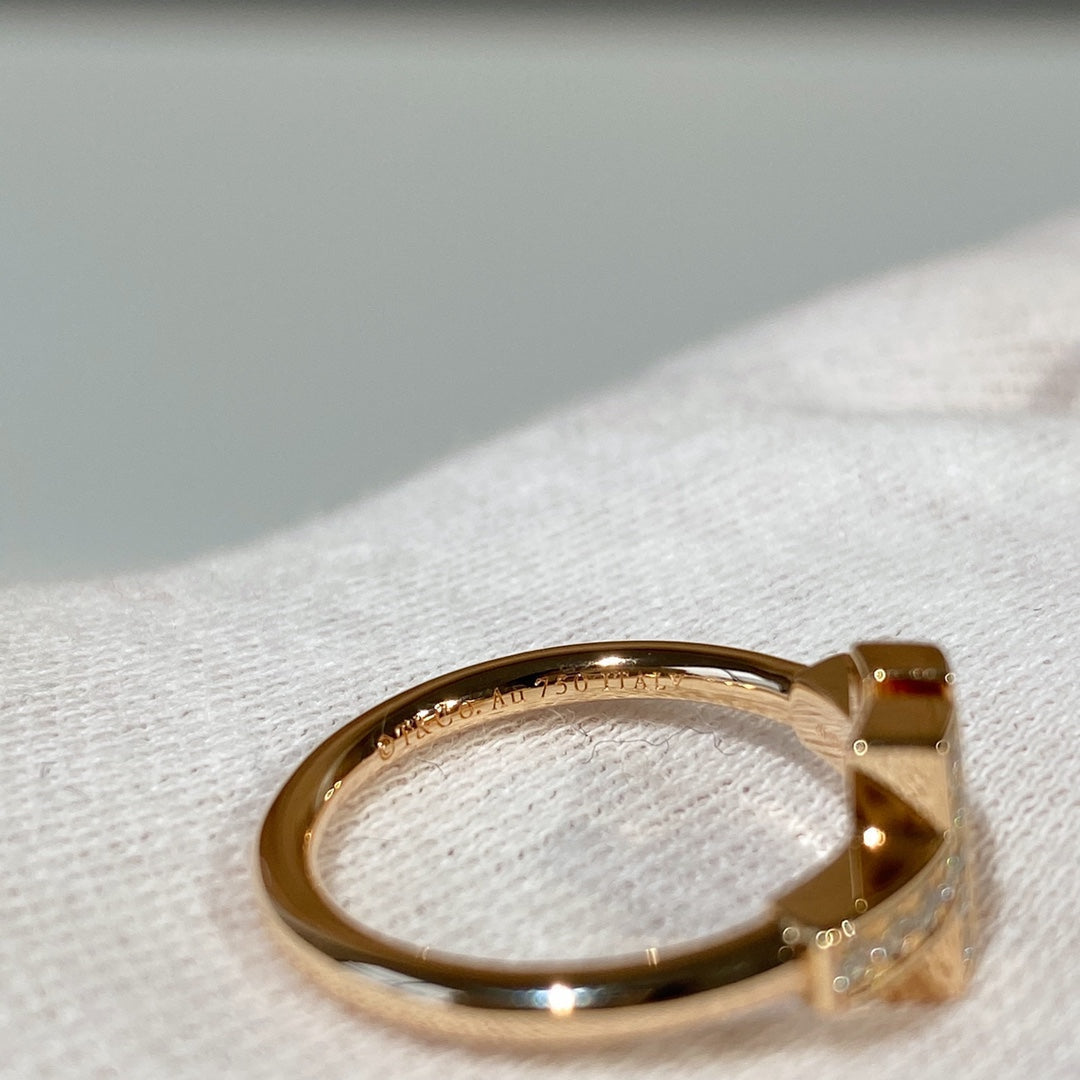 [Hyrra Jewelry]T WIRE MOP DIAMOND RING PINK GOLD