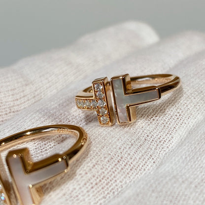 [Hyrra Jewelry]T WIRE MOP DIAMOND RING PINK GOLD