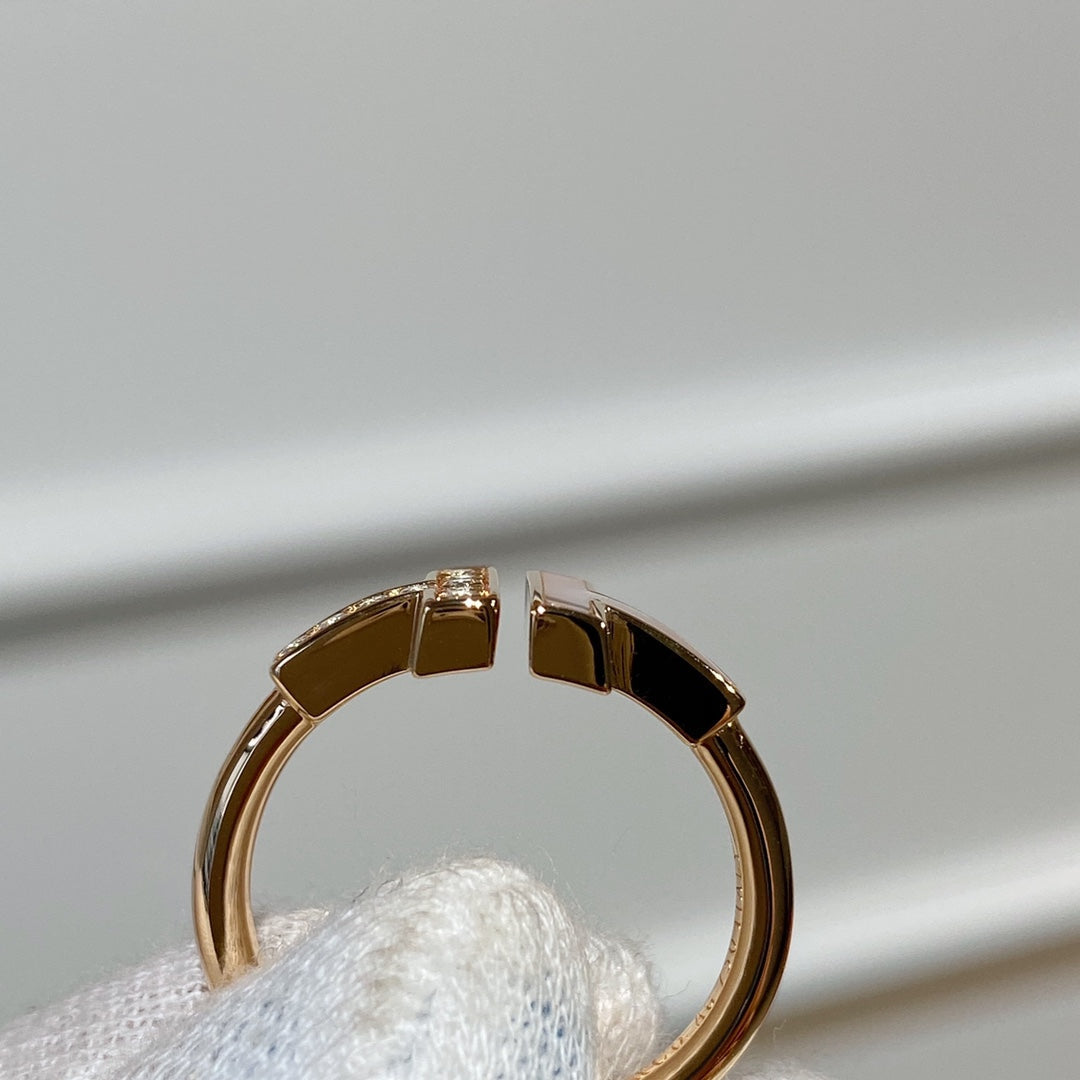 [Hyrra Jewelry]T WIRE MOP DIAMOND RING PINK GOLD