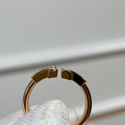 [Hyrra Jewelry]T WIRE MOP DIAMOND RING PINK GOLD