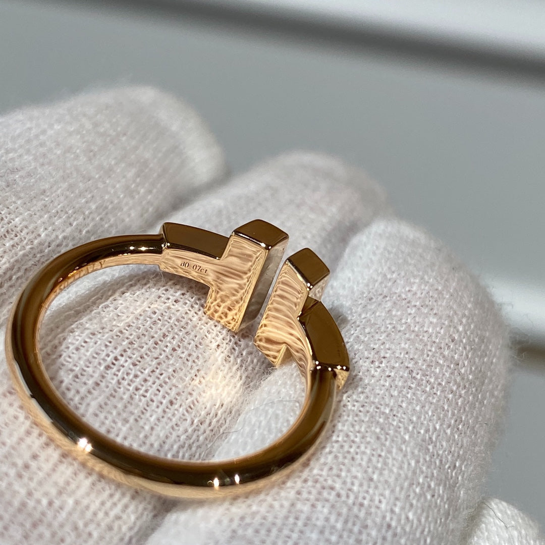 [Hyrra Jewelry]T WIRE MOP DIAMOND RING PINK GOLD
