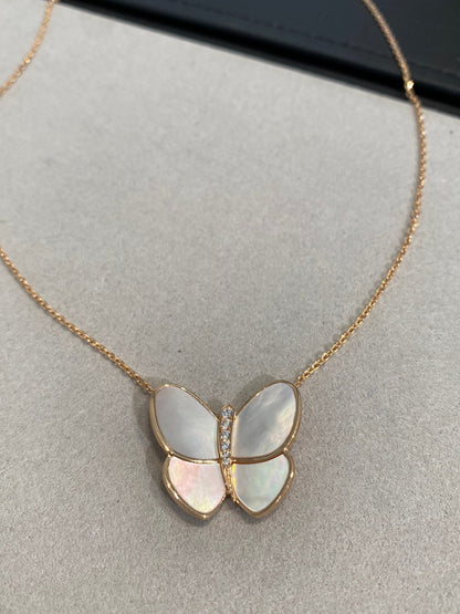 [⭐Hyrra Jewelry]BUTTERFLY GOLD MOP DIAMOND NECKLACE