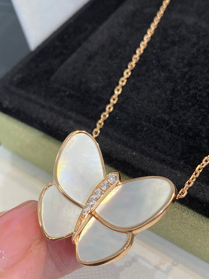 [⭐Hyrra Jewelry]BUTTERFLY GOLD MOP DIAMOND NECKLACE