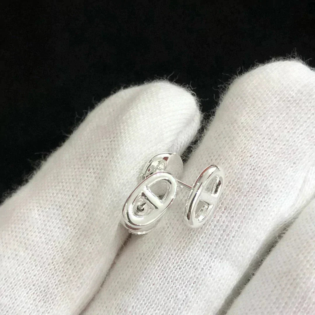 [⭐Hyrra Jewelry]CHAINE SMALL EARRINGS GOLD AND SILVER