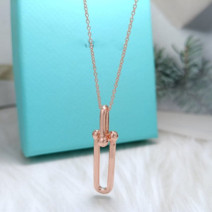 [Hyrra Jewelry]HARDWEAR DROP DOUBLE LINK PEDANT NECKLACE
