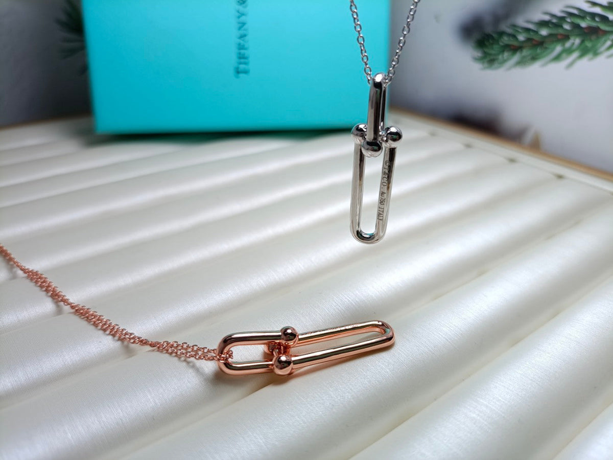 [Hyrra Jewelry]HARDWEAR DROP DOUBLE LINK PEDANT NECKLACE