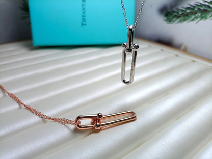 [Hyrra Jewelry]HARDWEAR DROP DOUBLE LINK PEDANT NECKLACE