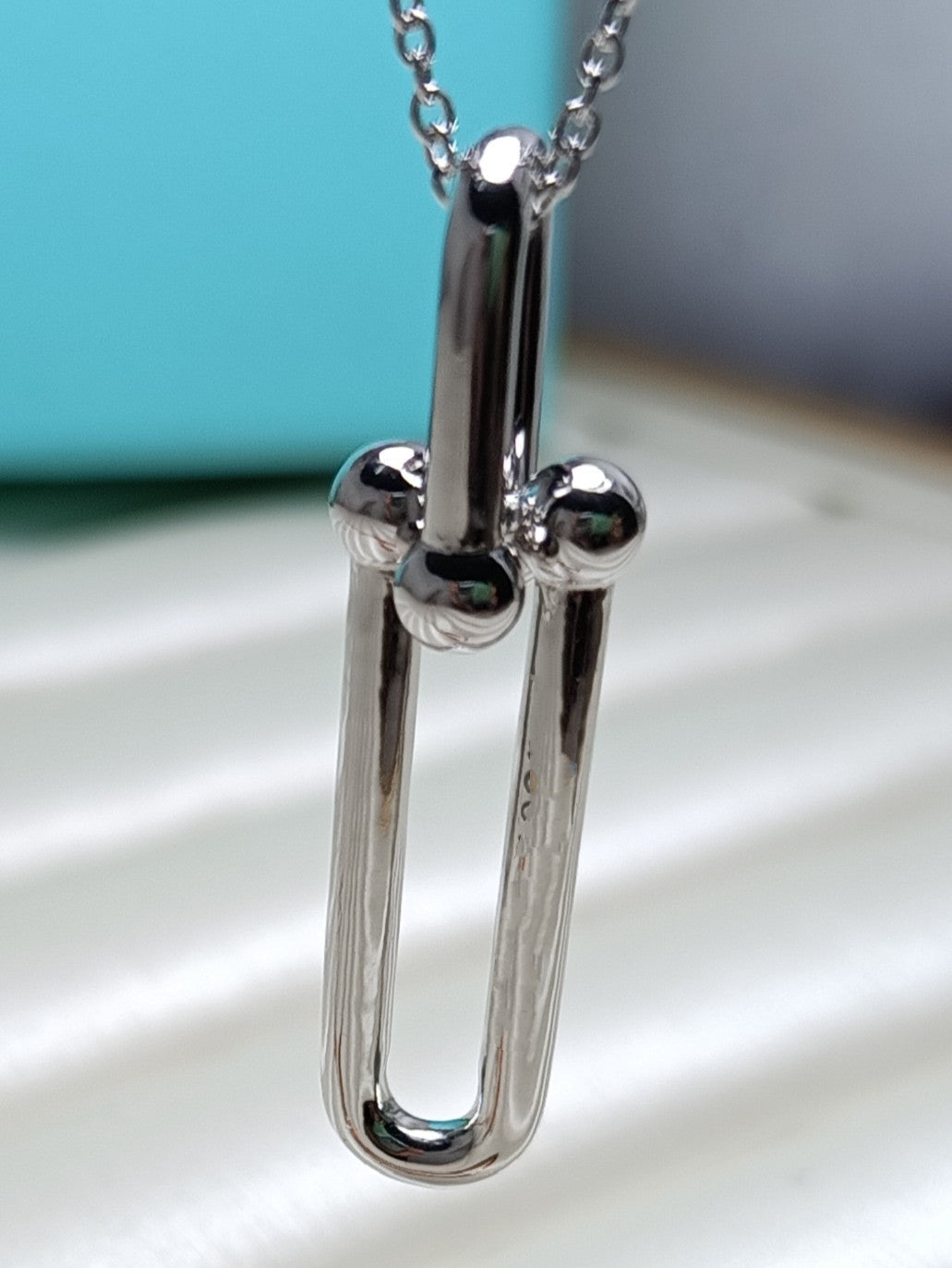 [Hyrra Jewelry]HARDWEAR DROP DOUBLE LINK PEDANT NECKLACE