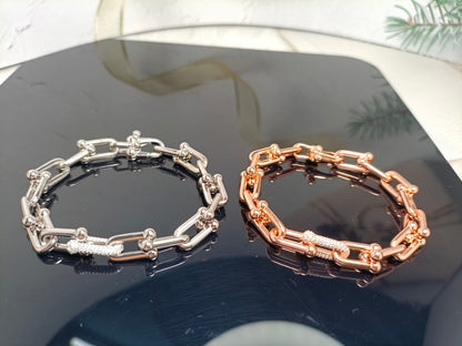 [Hyrra Jewelry]HARDWEAR BRACELET PINK GOLD AND SILVER DIAMOND