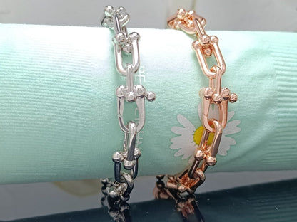 [Hyrra Jewelry]HARDWEAR BRACELET PINK GOLD AND SILVER DIAMOND